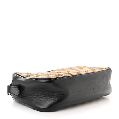 Gucci Monogram Matelasse Diagonal Small GG Marmont Chain Shoulder Bag Beige Black 4 of 10