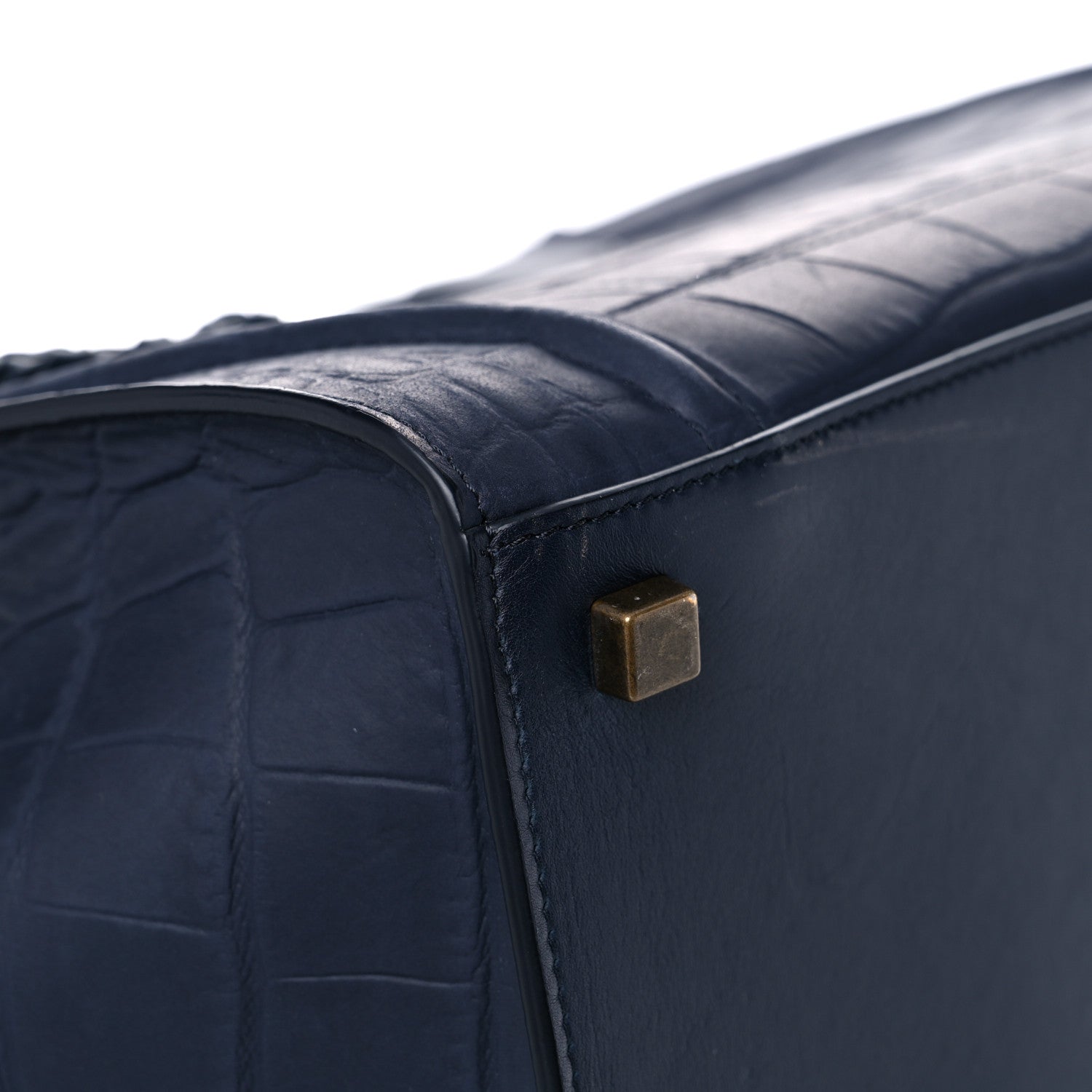 Celine Crocodile Embossed Calfskin Medium Phantom Luggage Navy Blue 9 of 24