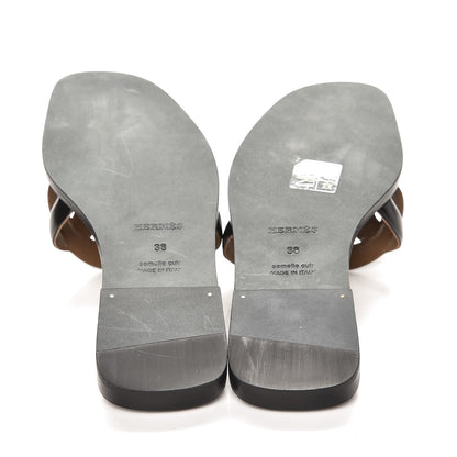 Hermes Calfskin Omaha Sandals 38 Black 5 of 8