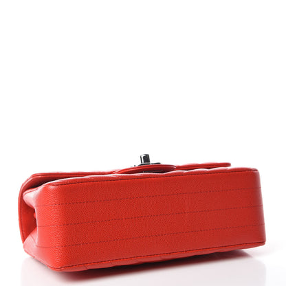 Chanel Caviar Chevron Quilted Mini Rectangular Flap Red 4 of 10