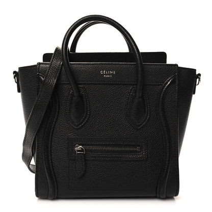 Celine Drummed Calfskin Nano Luggage Black 1 of 11