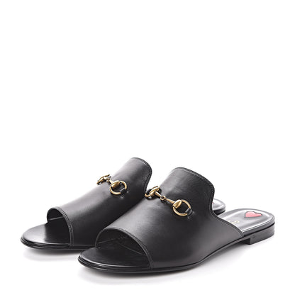 Gucci Malaga Kid Horsebit Slide Sandals 39 Black 3 of 8