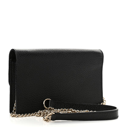 Gucci Dollar Calfskin Interlocking G Chain Wallet Black 3 of 11