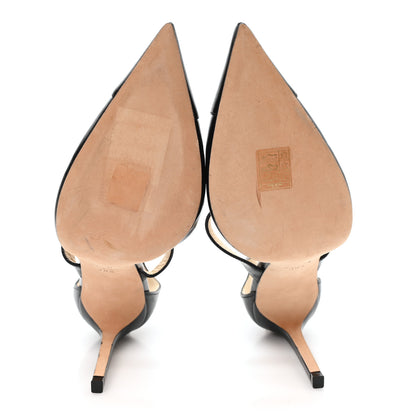 Jimmy Choo Calfskin Saoni 100 Pumps 38.5 Black 6 of 8