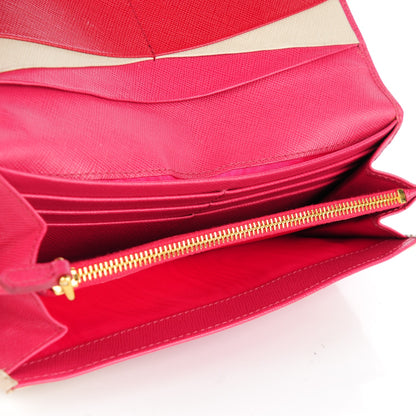 Prada Saffiano Metal Continental Flap Wallet Peonia Begonia 5 of 9