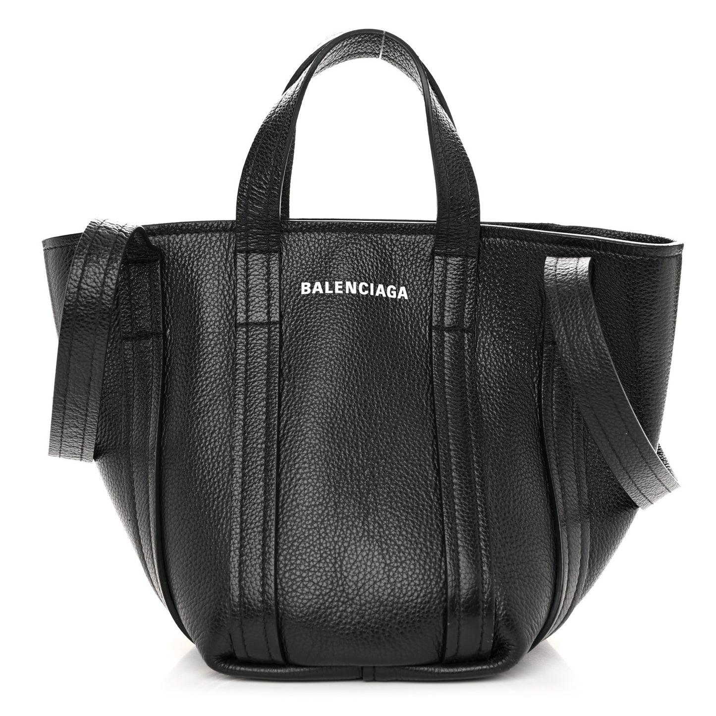 Grained Calfskin XS Everyday North South Shoulder Tote Bag Black