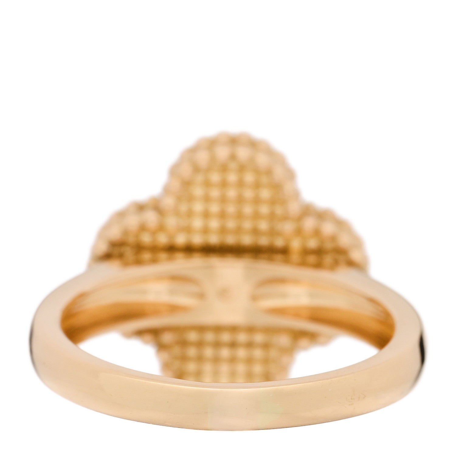 Van Cleef & Arpels 18K Yellow Gold Diamond Mother of Pearl Vintage Alhambra Ring 53 6.25 3 of 5