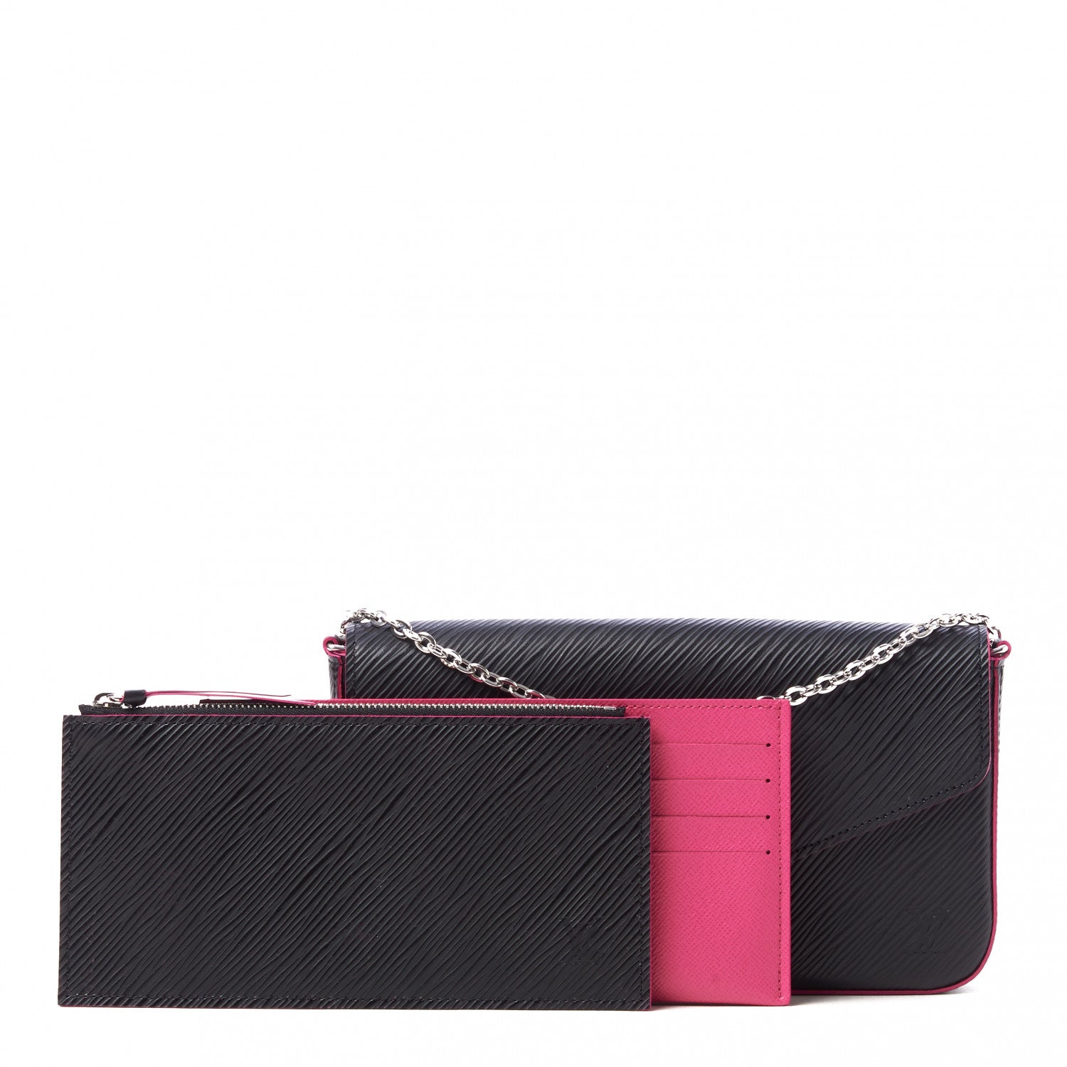 Louis Vuitton Epi Pochette Felicie Black Hot Pink 1 of 10