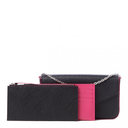 Louis Vuitton Epi Pochette Felicie Black Hot Pink 1 of 10