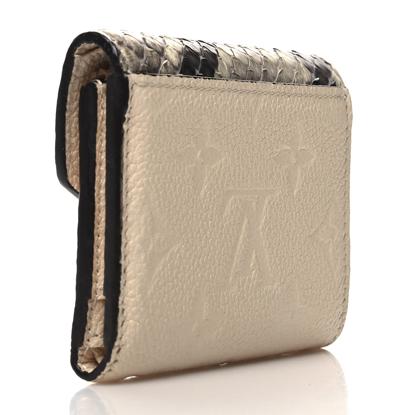 Snakeskin Empreinte Zoe Wallet Creme