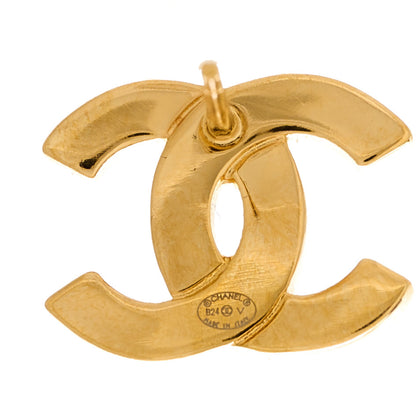 Chanel Metal CC Paris Button Stud Earrings Gold 4 of 5