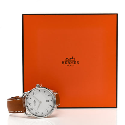 Hermes Stainless Steel Barenia 40mm Arceau Quartz Watch Fauve 5 of 5