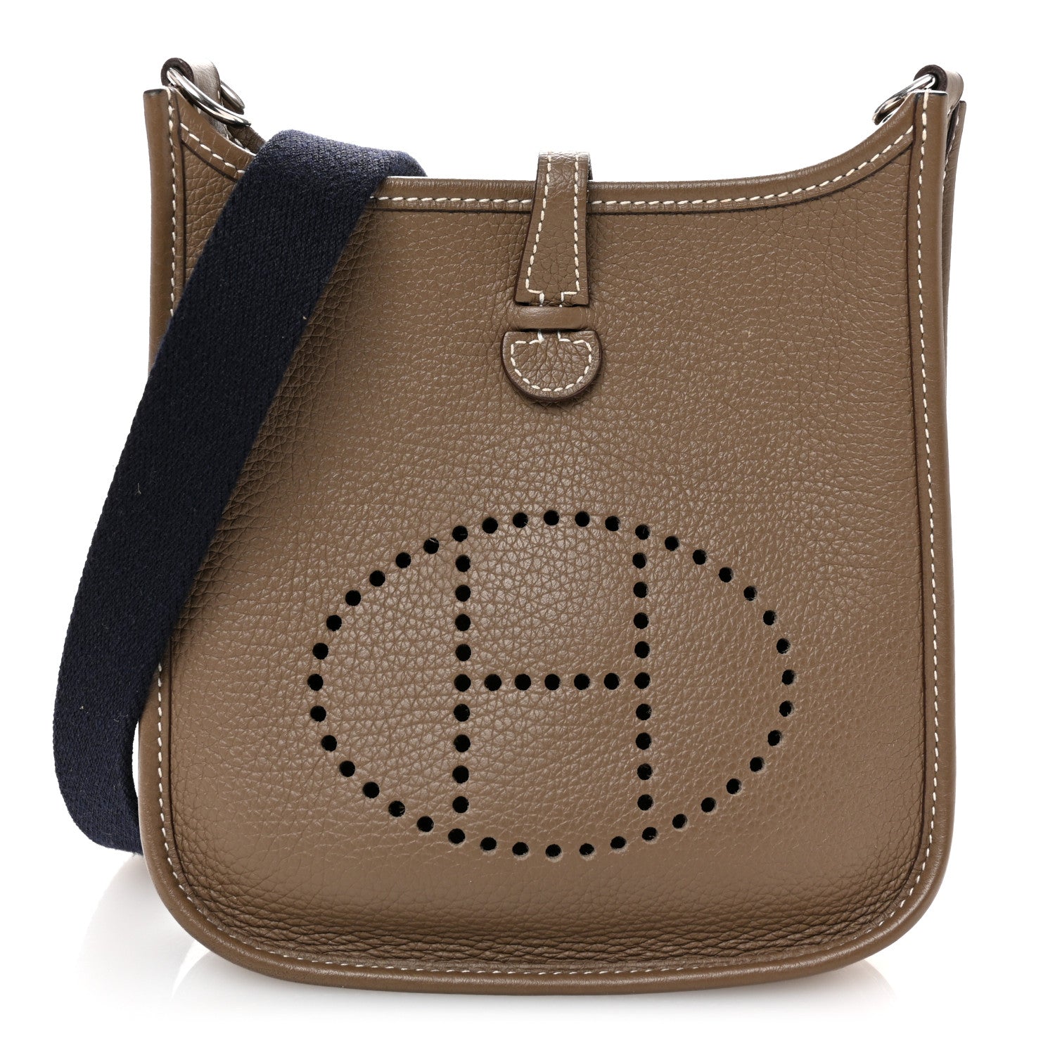 Hermes Taurillon Clemence Amazone Evelyne TPM Etoupe Bleu Indigo 1 of 10