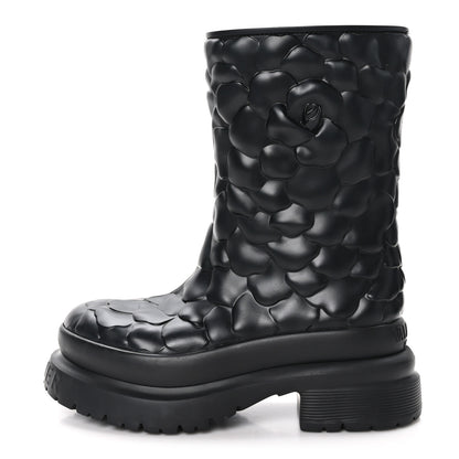 Valentino Garavani Rubber Atelier 03 Rose Edition 30/50mm Short Rainboots 37 Black 1 of 10
