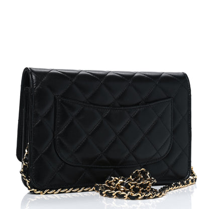 Chanel Lambskin Quilted Wallet On Chain WOC Black 2 of 4