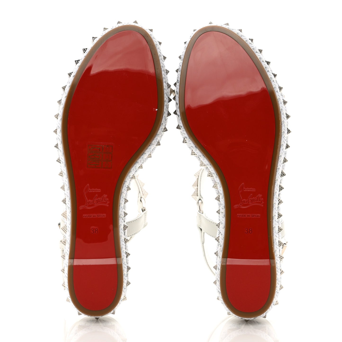 Calfskin Bianco Pyraclou 60 Platform Sandals 38 White Silver