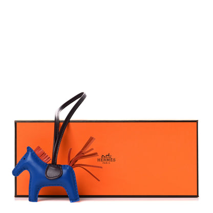 Hermes Milo Lambskin Grigri Rodeo Horse Bag Charm PM Bleu France Cornaline Rouge Sellier 4 of 4