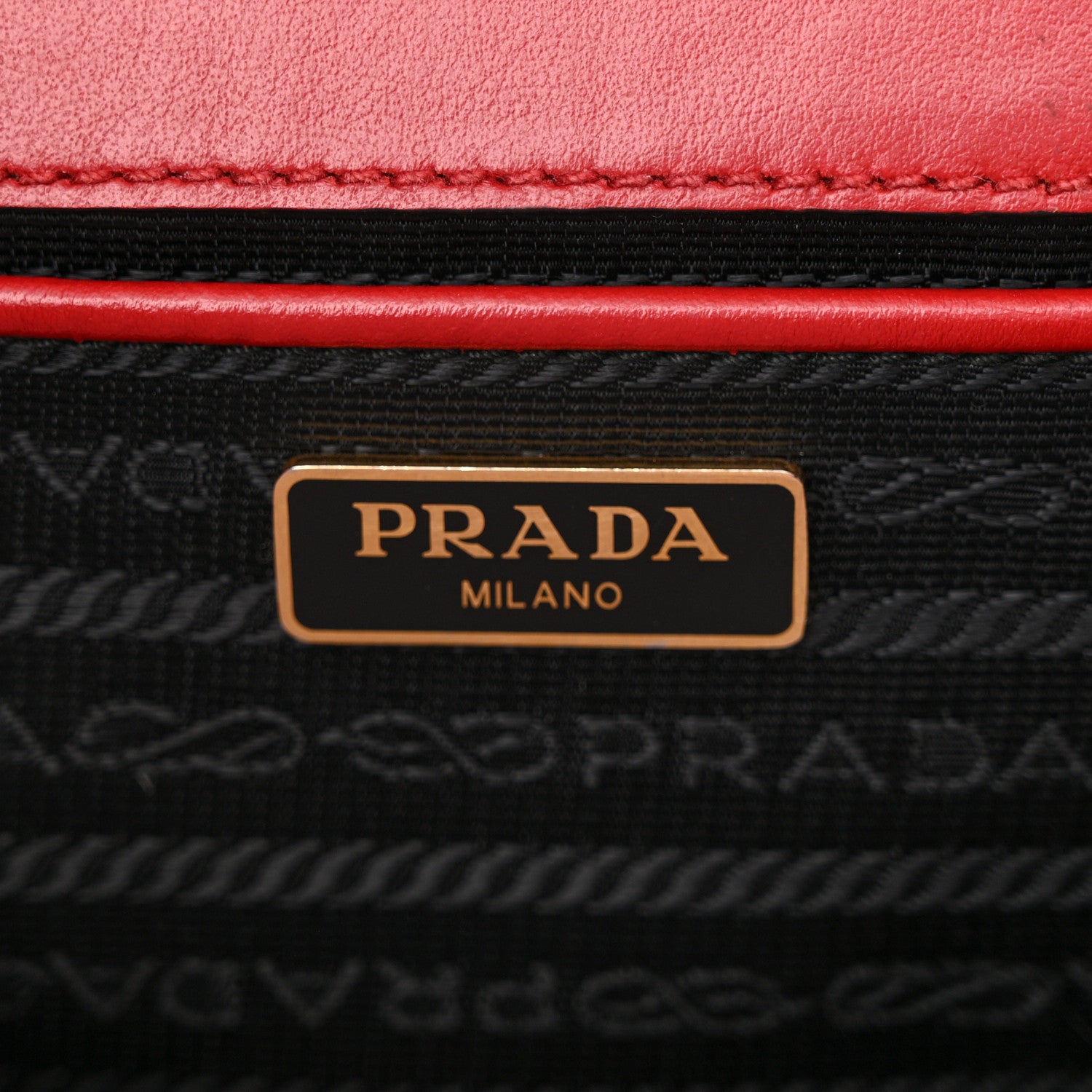 Prada Saffiano Bandoliera Flip Lock Chain Crossbody Bag Fuoco 6 of 14