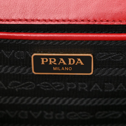 Prada Saffiano Bandoliera Flip Lock Chain Crossbody Bag Fuoco 6 of 14