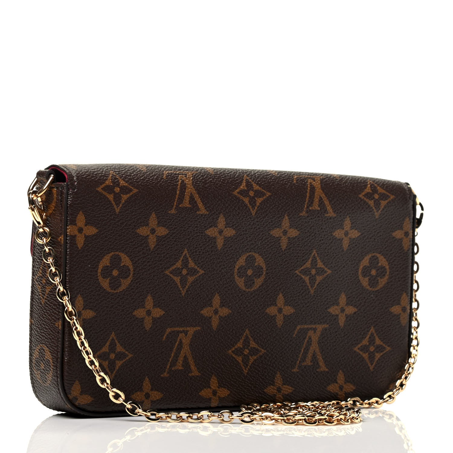 Louis Vuitton Monogram Pochette Felicie Chain Wallet Fuchsia 2 of 4