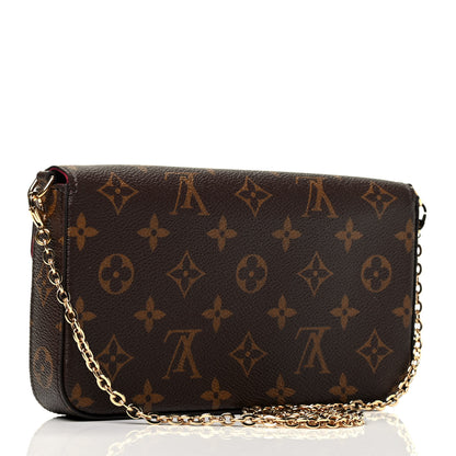 Louis Vuitton Monogram Pochette Felicie Chain Wallet Fuchsia 2 of 4