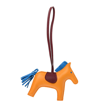 Hermes Milo Lambskin Grigri Rodeo Horse Bag Charm GM Jaune D'Or Bleu Zanzibar Rouge H 1 of 5