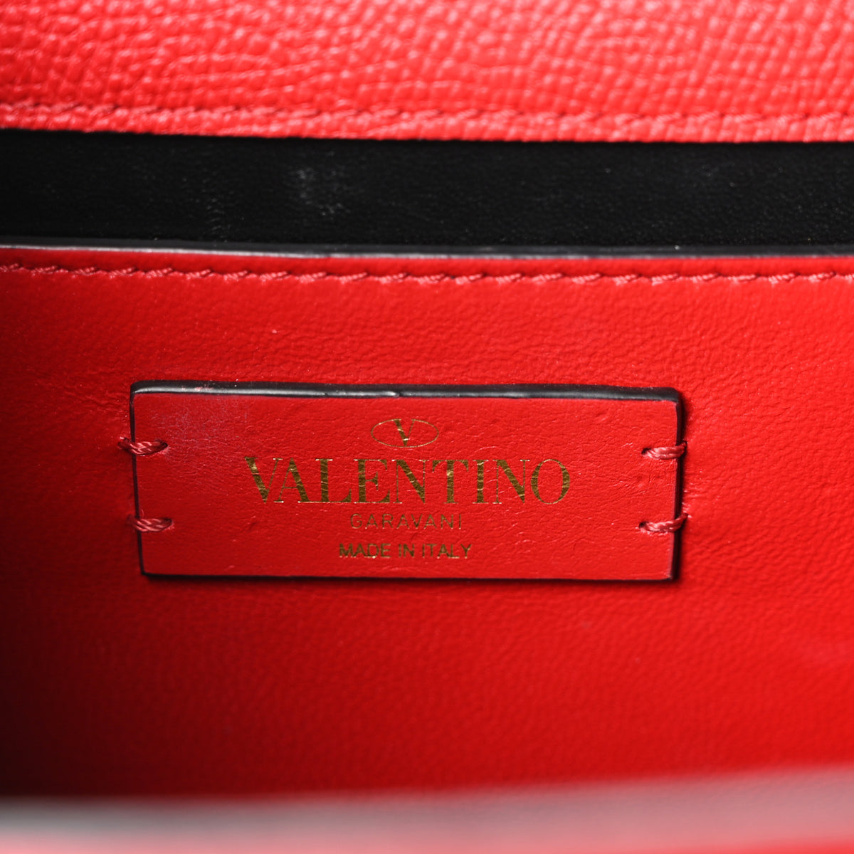 Grained Calfskin Small VSling Shoulder Bag Red