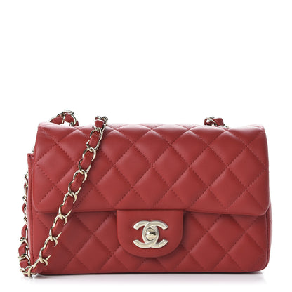 Chanel Lambskin Quilted Mini Rectangular Flap Red 1 of 11
