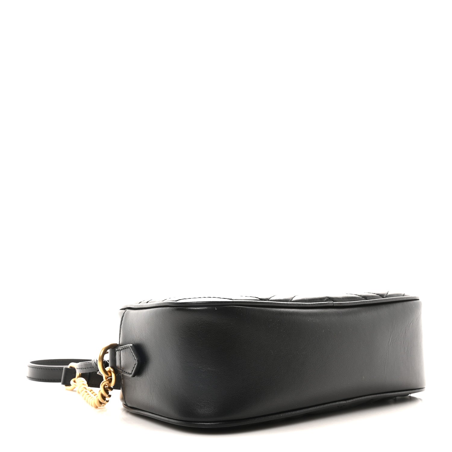 Gucci Calfskin Matelasse Small GG Marmont Chain Shoulder Bag Black 4 of 10
