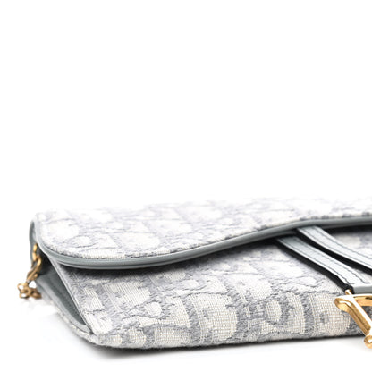 Christian Dior Oblique Saddle Chain Long Wallet Grey 6 of 10