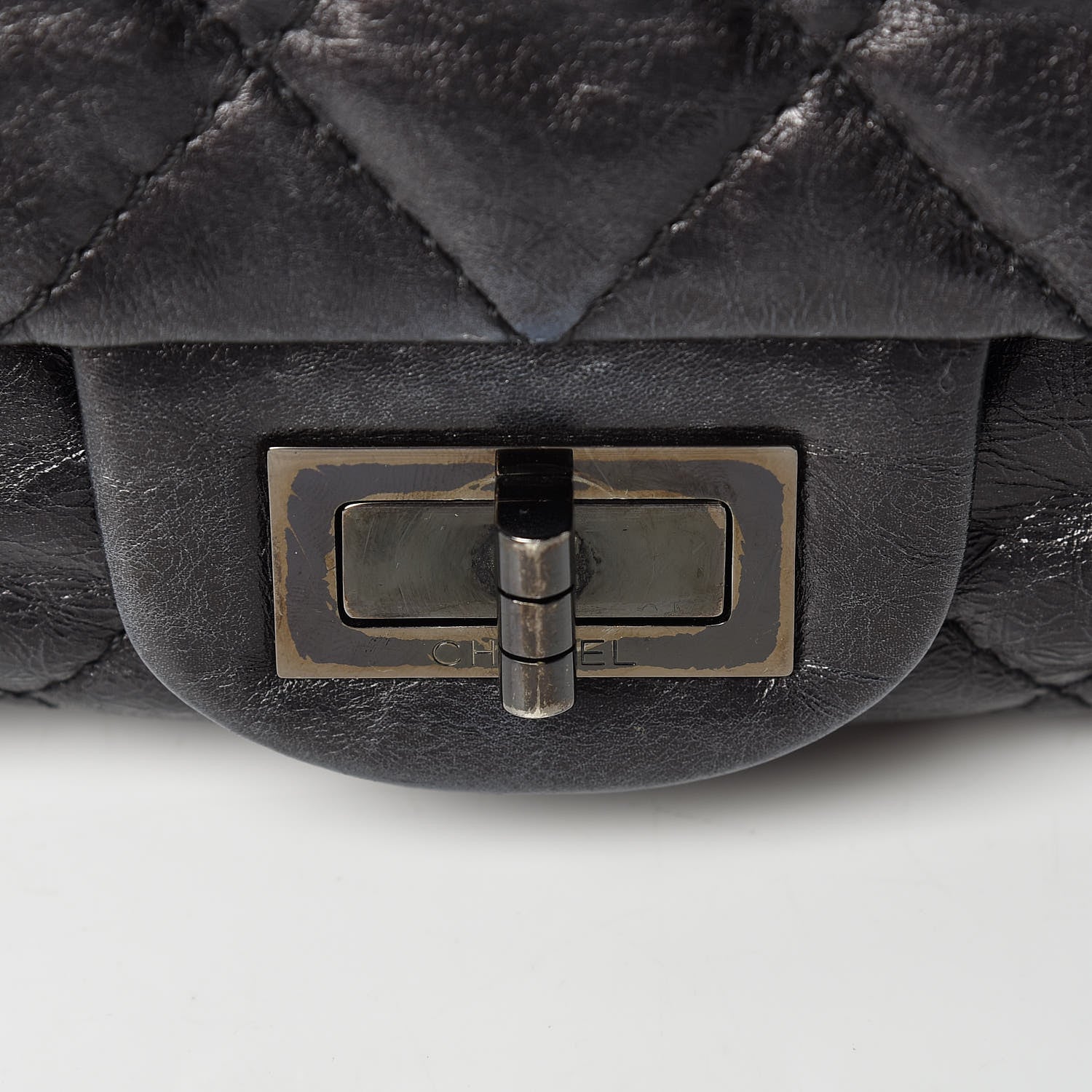Chanel Metallic Aged Calfskin Quilted 2.55 Reissue 227 Flap So Black 21 of 24