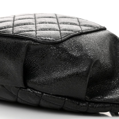 Chanel Crumpled Glazed Lambskin Quilted Waist Bag Fanny Pack Black 10 of 11