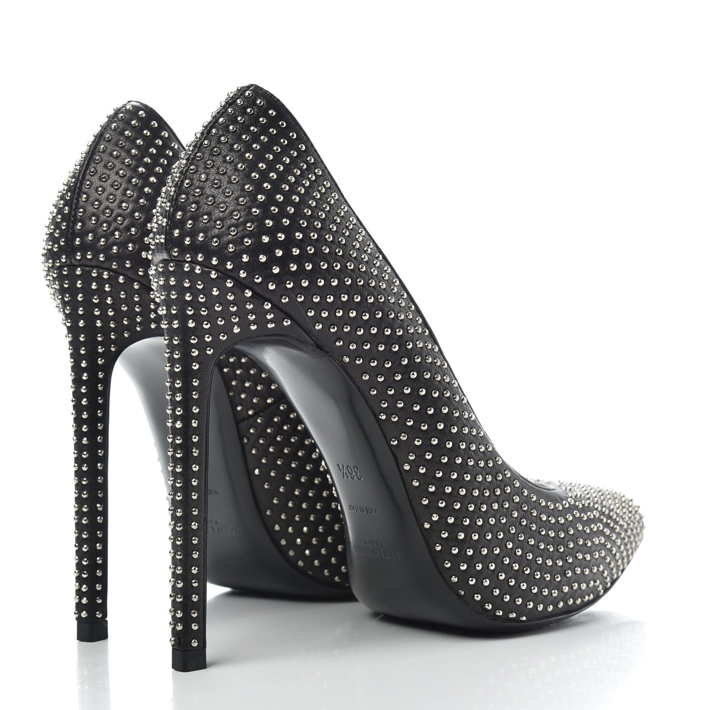 Calfskin Micro Studded 110 Pumps 36.5 Black