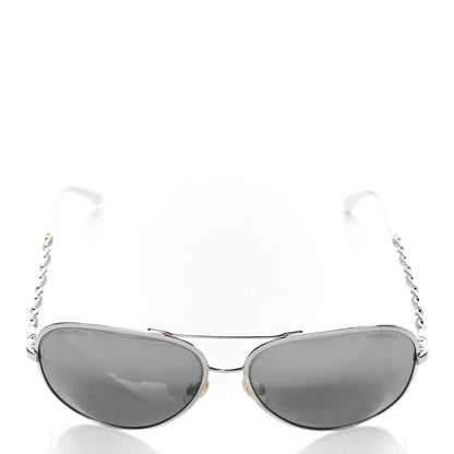 Chanel Lambskin Aviator Chain Sunglasses 4194-Q White 2 of 6
