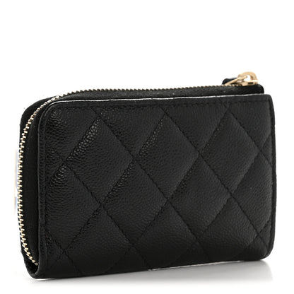 Chanel Caviar Quilted Zipped Key Holder Case Black 3 of 8