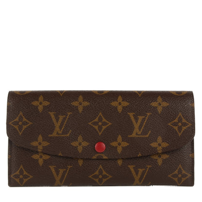Louis Vuitton Damier Ebene Emilie Wallet Red 1 of 8