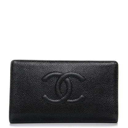 Chanel Caviar Timeless CC Yen Wallet Black 1 of 7