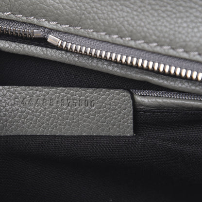Alexander McQueen Pebbled Calfskin Small Skull Padlock Zip Around Tote Dark Grey 6 of 10