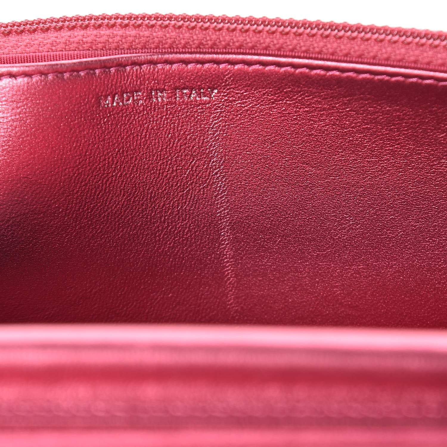 Chanel Metallic Patent Calfskin Quilted Boy Wallet On Chain WOC Fuchsia 11 of 13