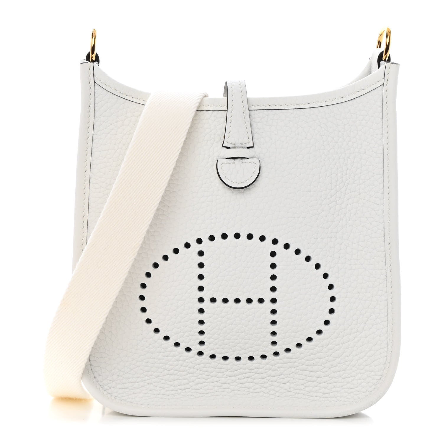 Hermes Taurillon Clemence Amazone Evelyne TPM New White 1 of 12