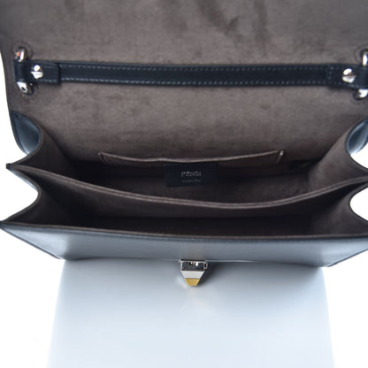Fendi Vitello Liberty Lucido Metal Monster Eyes Studded Kan I Shoulder Bag Black 5 of 10