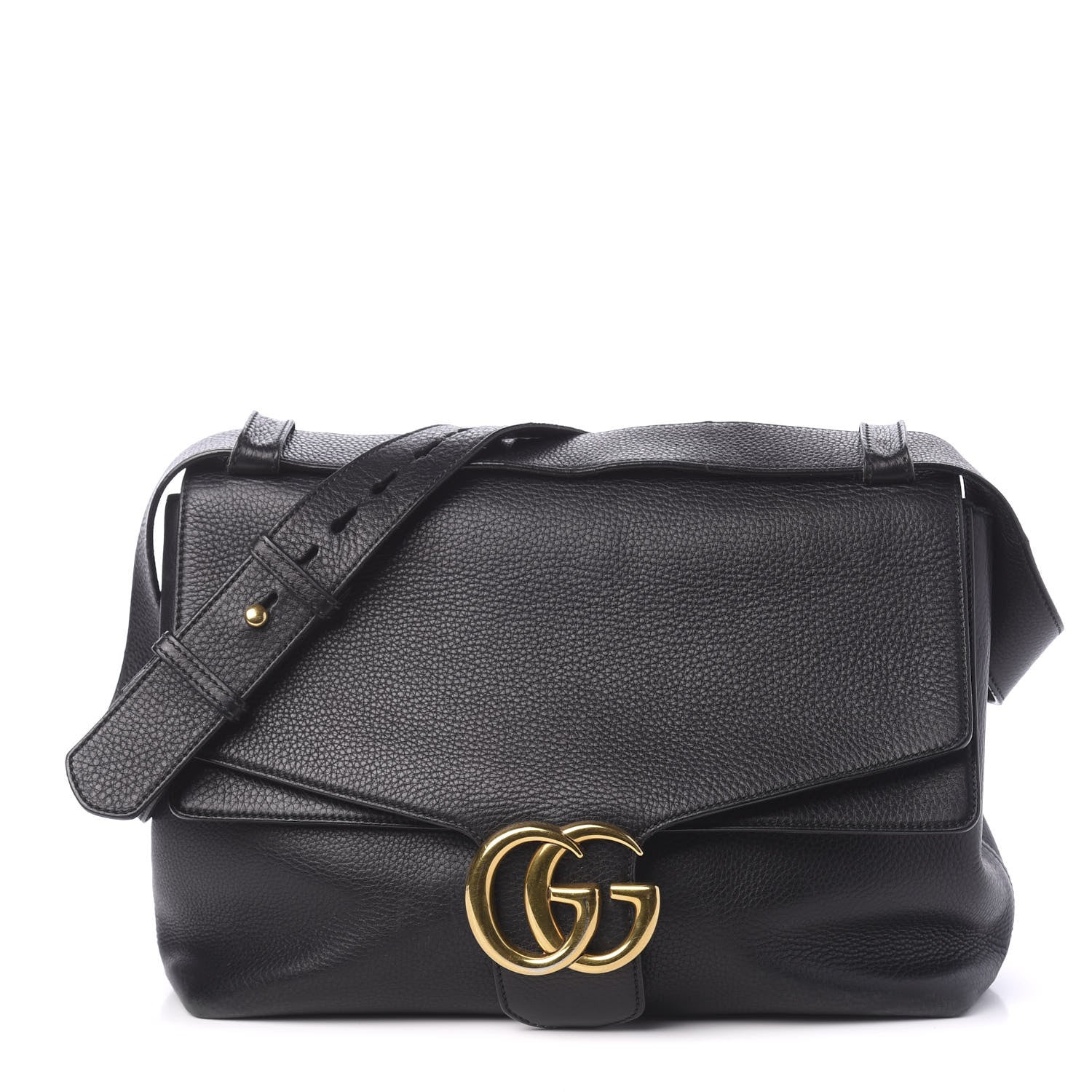 Gucci Calfskin Large GG Marmont Shoulder Bag Black 1 of 11