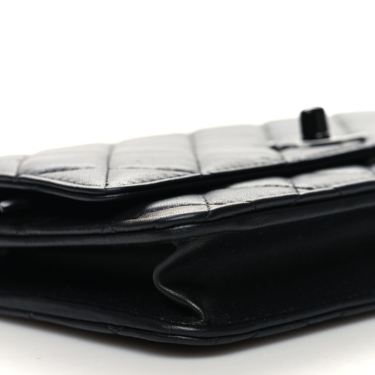 Lambskin Quilted Trendy CC Wallet On Chain WOC So Black