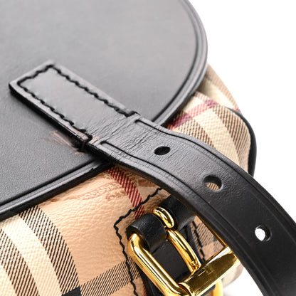 Burberry Calfskin Haymarket Check Small Bridle Satchel Black 14 of 17