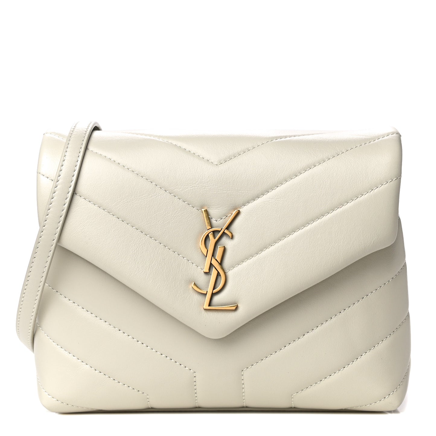 Calfskin Y Quilted Monogram Toy Loulou Crossbody Bag Ivory