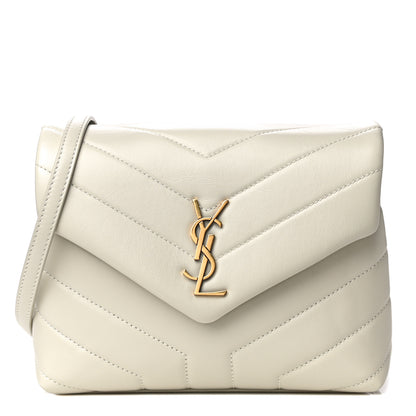 Saint Laurent Calfskin Y Quilted Monogram Toy Loulou Crossbody Bag Ivory 1 of 14