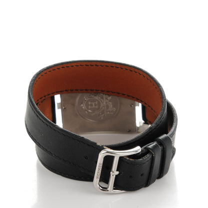 Hermes Stainless Steel Barenia 33mm Cape Cod Double Tour Quartz Watch Noir 4 of 11
