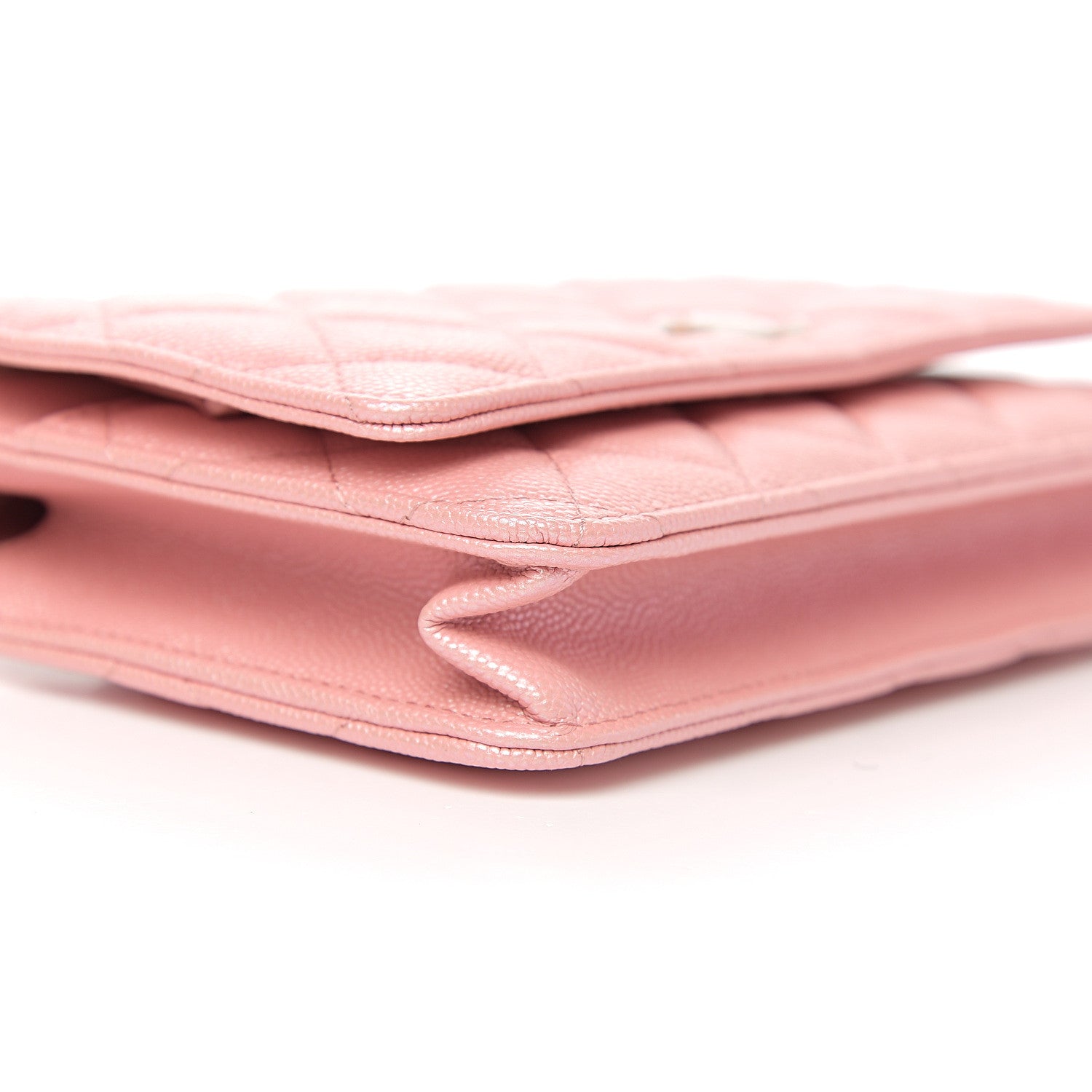 Chanel Iridescent Caviar Quilted Wallet on Chain WOC Pink 8 of 11