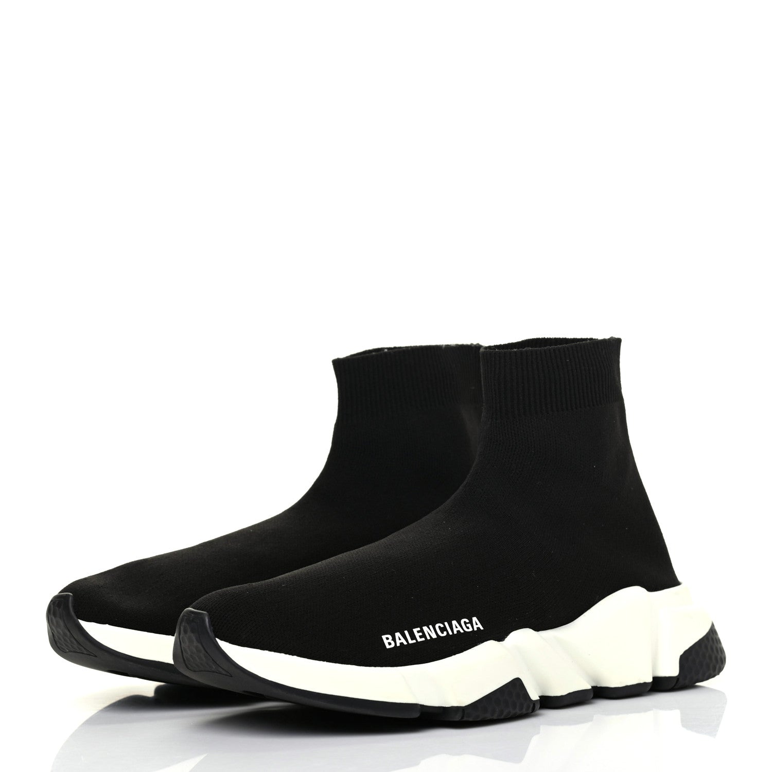 Balenciaga Neoprene Knit Womens Speed Sneakers 39 Black White 3 of 12