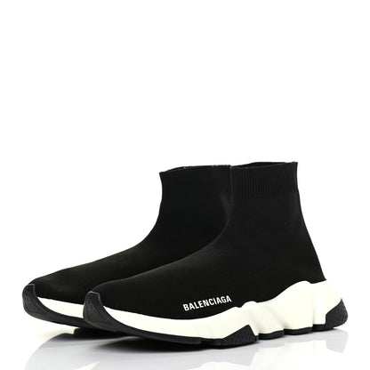 Balenciaga Neoprene Knit Womens Speed Sneakers 39 Black White 3 of 12